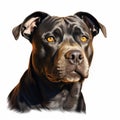 Vivid Realism: Digital Illustration Of A Black Pit Bull Dog Royalty Free Stock Photo