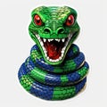 Vivid Realism Snake Sticker: Hyper-realistic 3d Maya Render With Pop Culture References Royalty Free Stock Photo