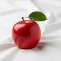 Folds create a soft background highlighting the apple s round shape and Royalty Free Stock Photo