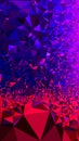 Vivid red blue geometric background. Triangular low poly vector illustration