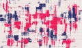 Vivid red and blue vector crosshatch strokes on canvas. Oil, acrylic paint texture set. Abstract ugly backgrounds, light hand draw Royalty Free Stock Photo