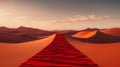 Vivid Red Carpet Unveiled in the Desert Landscape\