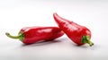 Vivid Red Chili Peppers Isolated on a Crisp White Background