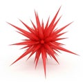 Vivid Red Spiky Starburst Object Isolated on a White Background abstract Royalty Free Stock Photo