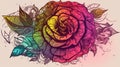 Vivid Rose Artwork Digital Painting