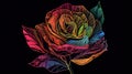 Vivid Rose Artwork Digital Painting