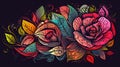 Vivid Rose Artwork Digital Painting