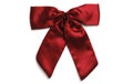 A vivid saturated bright red maroon ribbon bow isolated Royalty Free Stock Photo