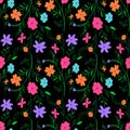 Vivid seamless floral pattern