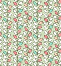 Colorful vertical branches seamless Scandinavian pattern