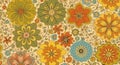 Groovy 1970s Flower Power Wallpaper Royalty Free Stock Photo