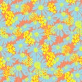Vivid shabby summer floral seamless pattern