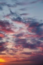Vivid sky in twilight time, vertical photo Royalty Free Stock Photo