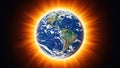 Vivid solar flare illuminating the earth Royalty Free Stock Photo