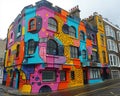 Vivid street art covering an entire building