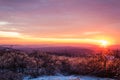 Vivid stunning sunset at High Point State Park in winter Royalty Free Stock Photo