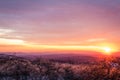 Vivid stunning sunset at High Point State Park in winter Royalty Free Stock Photo