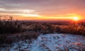 Vivid stunning sunset at High Point State Park in winter Royalty Free Stock Photo