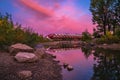 Vivid Sunrise Sky Over The Peace Bridge