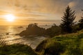 Vivid sunset along the scenic Southern Oregon Coastline in Brookings, Oregon, US