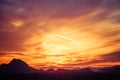 Vivid sunset over the mountains and desert of the Sonoran Desert Royalty Free Stock Photo