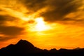 Vivid sunset over the mountains and desert of the Sonoran Desert Royalty Free Stock Photo