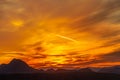 Vivid sunset over the mountains and desert of the Sonoran Desert Royalty Free Stock Photo