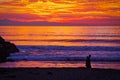 Vivid Sunset, Pacific Ocean, Ventura, California Royalty Free Stock Photo