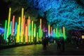 Vivid Sydney festival, Sydney, Australia. Glowing tubes display at Samsung Electric Playground