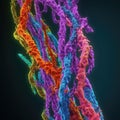 Vivid Telomeres: A Detailed Electron Microscope View. Perfect for Scientific Presentations. Royalty Free Stock Photo