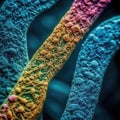 Vivid Telomeres: A High-Detailed Electron Microscope View for Scientific Research. Royalty Free Stock Photo