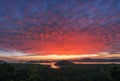 Vivid twilight Sunset or Sunrise over the sea and Tropical forest, mangrove forest . Bright Dramatic Sky. Beautiful sky and Cloud Royalty Free Stock Photo