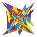 Vivid, vibrant abstract geometric, angular, edgy vector art. Random picasso-style vector illustration