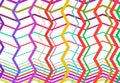 Vivid, vibrant zig-zag, criss-cross, serrated, crinkled angular grid, mesh, lattice or grating, grill of random angled lines. Royalty Free Stock Photo