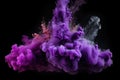 Vivid Violet colors Holi Powder paints blew up