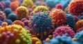 Vivid Viruses - A colorful representation of the microscopic world Royalty Free Stock Photo