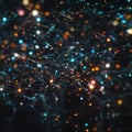 Neural network visualization with colorful digital lights and interconnected lines
