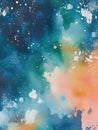 Vivid watercolor cosmos in sapphire hues for creative design and decor