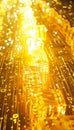 Vivid yellow data flow symbolizing information overload and quest for meaning in realistic image