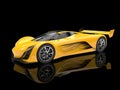 Vivid yellow futuristic concept race car