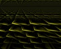 vivid yellow lined pattern and geometric repeating design on black background Royalty Free Stock Photo