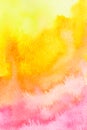 Vivid yellow orange red watercolor background