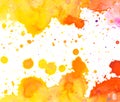 Vivid yellow orange red watercolor background