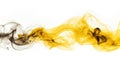 Vivid Yellow Smoke Isolation on White Background Royalty Free Stock Photo