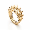 Vividly Bold Gold Ring With Branches - Inspired By Crown