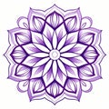 Vividly Bold Purple Flower Mandala Clipart With Flawless Line Work