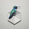 A vividly colored hummingbird digitally rendered, Royalty Free Stock Photo