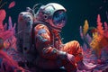 Lost in Space: An Astronaut\'s Lonely Journey Through Colorful Galaxies and Planets created with Generative AI technology
