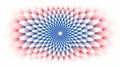 Vividly dynamic optical illusion of spiraling sharp edged square moire pattern in whirling motion
