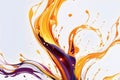 Vividly flowing colorful liquid streams across a dynamic abstract composition on a sleek flat white background